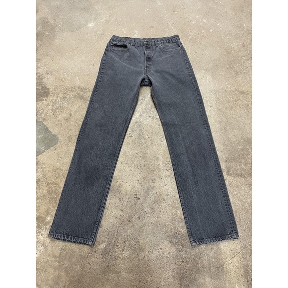 Vintage Levis 501 Jeans Mens 35x36 Gray Charcoal Regular Fit Button Fly USA 90s